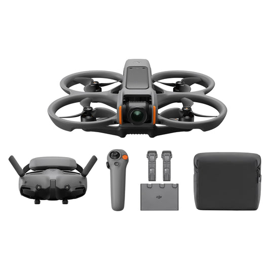 DJI Bundle Fly More Avata 2 (Trois Batteries), Drone FPV avec Caméra 4K, Acrobaties en Une Touche, Protection d’hélice intégrée, Drone Caméra avec Goggles 3 et RC Motion 3