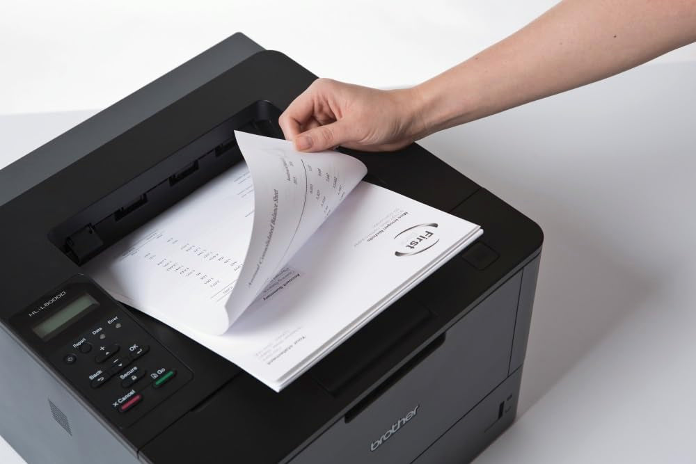 Brother HL-L5000D Imprimante Laser - Monochrome - Performance et Productivité - Design Robuste et Résistant - A4 - Impression Recto-verso, Noir
