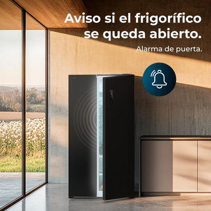 Cecotec Réfrigérateur Américain Bolero CoolMarket SBS 562 Dark D. 562 L, Classe D, Total No Frost, mode vacances, compresseur inverter, LED intérieure y porte réversible.