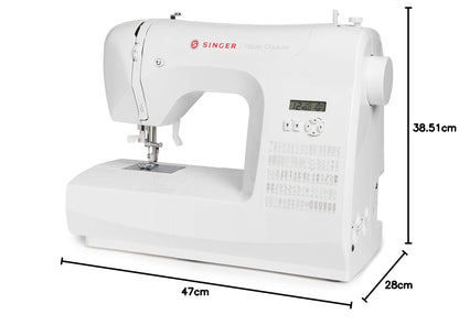 Singer Haute Couture F527C Machine à coudre électronique Professionnelle, 80 points, utilitaires, élastiques, décoratifs, Facile pour Débutants Electrique Portable, Maison