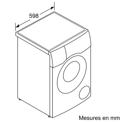 Bosch WNC254A0FR, Série 8, Lave-linge séchant, Pose-libre, 10,5 kg, 1400 trs/min, Blanc
