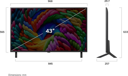 LG TV NANOCELL AI 2025 | 43NANO90| 43'' (108cm) | 4K UHD | HDR10 |webOS 25 | Télécommade AI Magic Remote | Alexa, Google Assistant | Netflix Disney+ Canal+ Prime Video | AirPlay 2 | Couleurs Pures