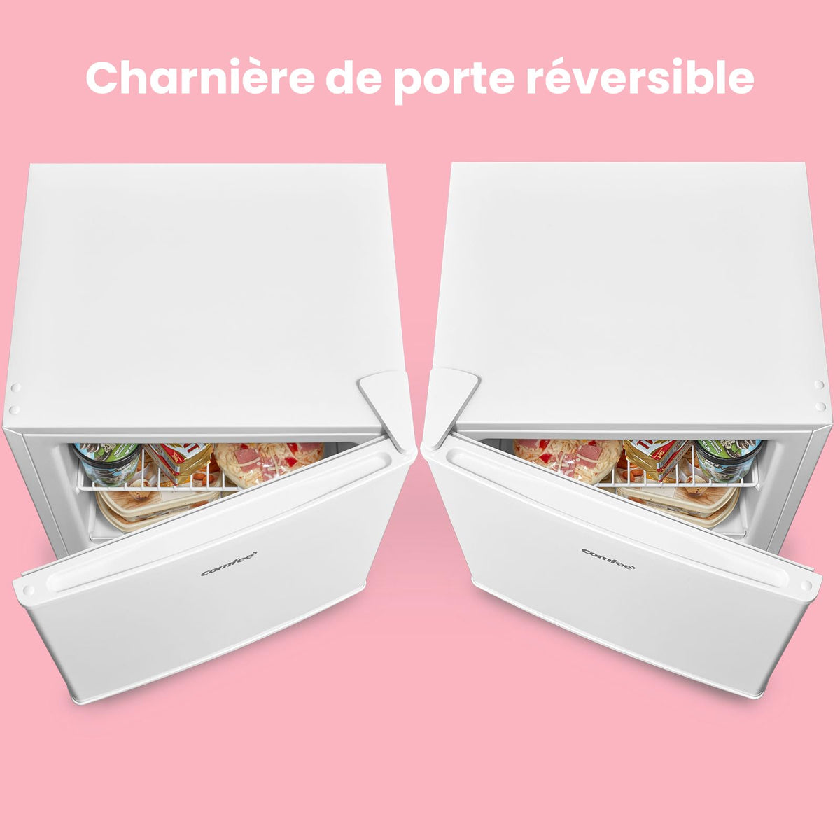 Comfee' RCD93WH2(E) Réfrigérateur à une porte, 93 L, Contrôle de la température, Pose libre sous le comptoir, Silencieux, Blanc