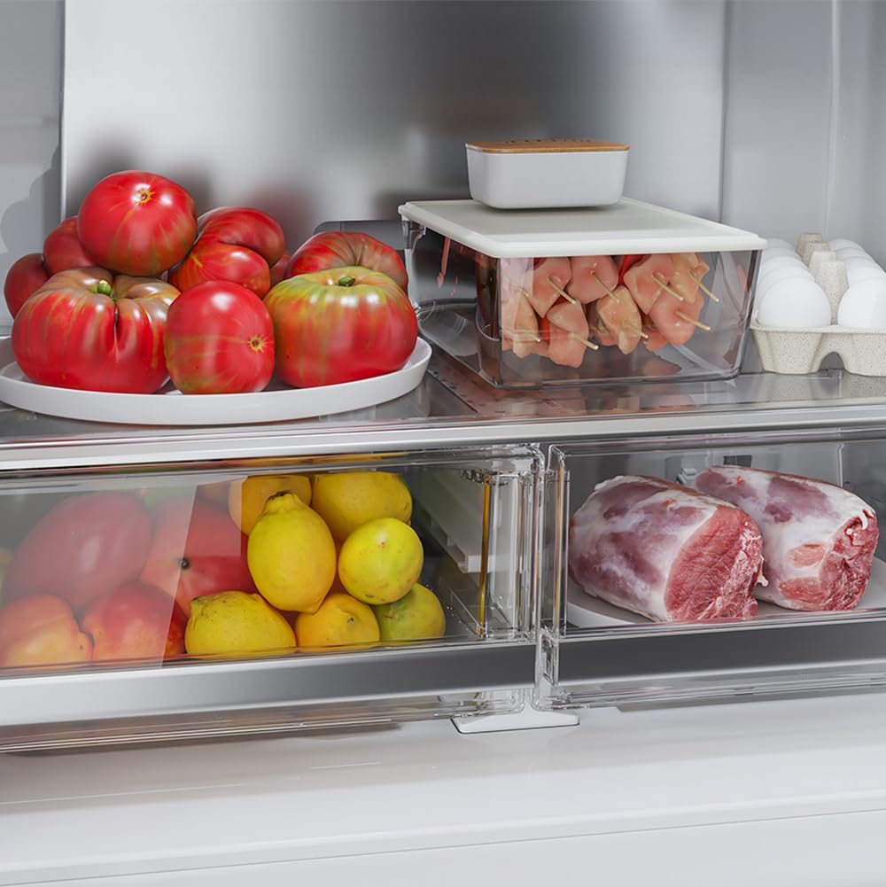 Cecotec Réfrigérateur Porte Française Inox 436L Bolero CoolMarket FD 436 Inox E, 183 x 83,6 cm, Basse Consommation, Compresseur Inverter Plus, Total No Frost, MultiAirFlow et Mode Vacances