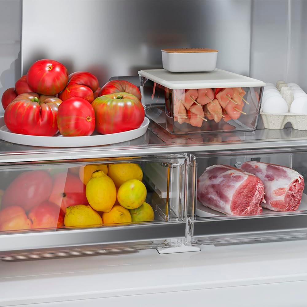 Cecotec Réfrigérateur Porte Française Inox 436L Bolero CoolMarket FD 436 Inox E, 183 x 83,6 cm, Basse Consommation, Compresseur Inverter Plus, Total No Frost, MultiAirFlow et Mode Vacances