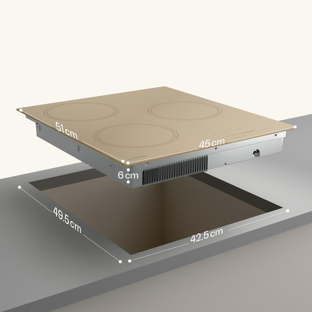 Klarstein Victoria Plaque À Induction Encastrable - 3 Zones, 6600 W Avec Boosters, Commande Tactile À Curseur, Minuterie & Verrouillage Parental, Vitr