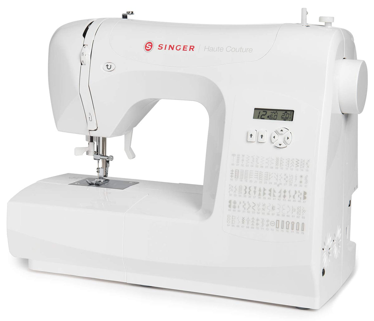 Singer Haute Couture F527C Machine à coudre électronique Professionnelle, 80 points, utilitaires, élastiques, décoratifs, Facile pour Débutants Electrique Portable, Maison