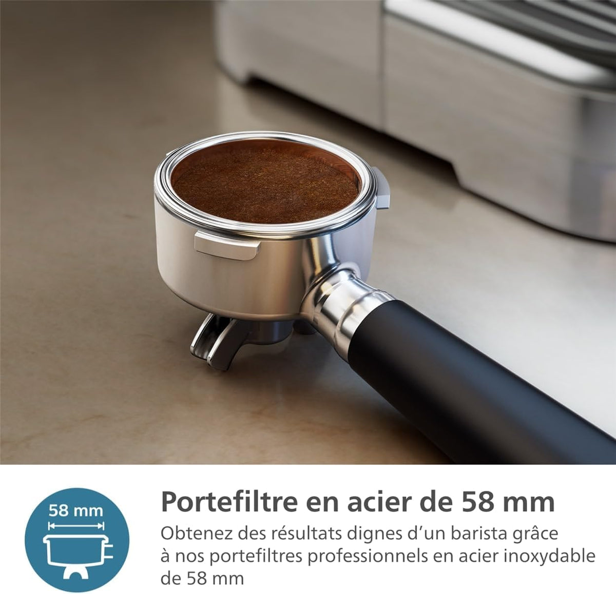 Philips Macchina per espresso semi-automatica Barista Brew - Guida Intuitiva, Pressino Calibrato, Design Elegante, Contenitore per Chicchi 250 g, metallo Argento (PSA3218/01)