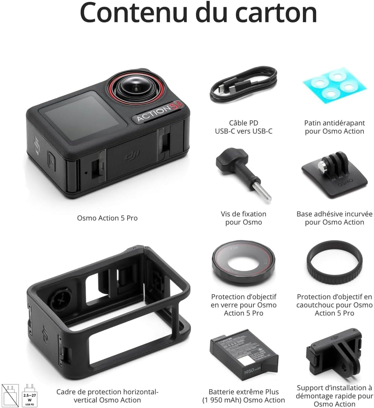 DJI Bundle Standard Osmo Action 5 Pro, Caméra Étanche avec Capteur 1/1,3", Vidéo 4K/120 IPS, Suivi de Sujet, Stabilisation, Double Écran Tactile OLED, Caméra d’Action 4K Idéale pour Sports, Vlog