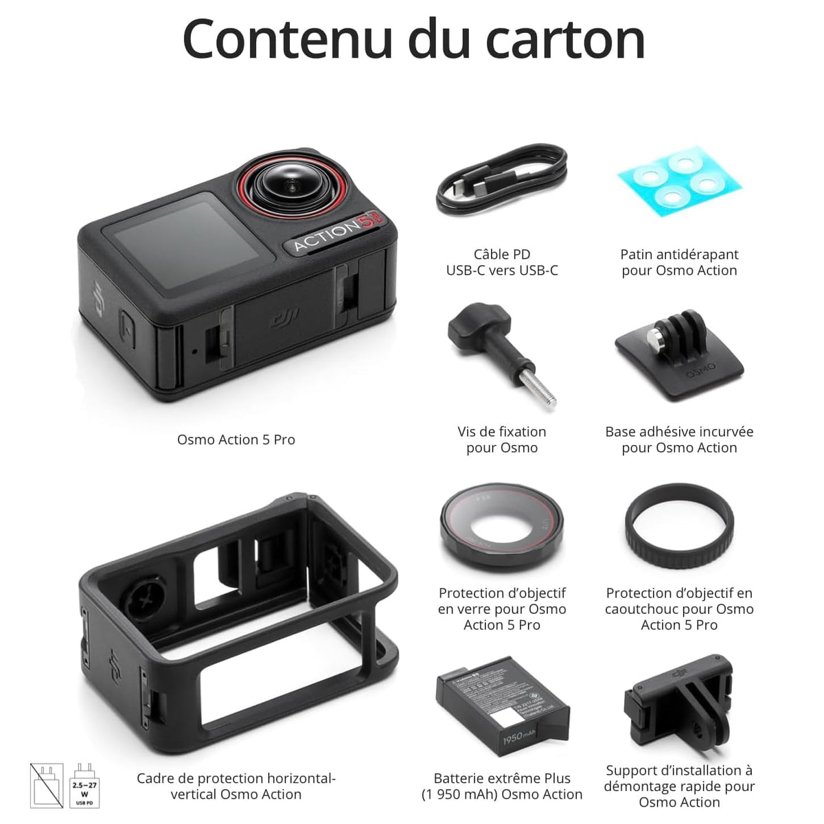 DJI Bundle Standard Osmo Action 5 Pro, Caméra Étanche avec Capteur 1/1,3", Vidéo 4K/120 IPS, Suivi de Sujet, Stabilisation, Double Écran Tactile OLED, Caméra d’Action 4K Idéale pour Sports, Vlog