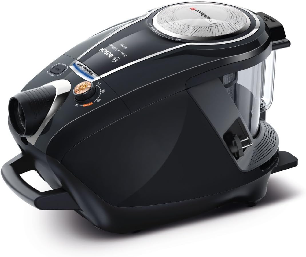 Bosch Electroménager Série 8, BGS7MS64, aspirateur traîneau sans Sac ProSilence, extrêmement Silencieux, Technologie SensorBagless et système de Nettoyage Intelligent du Filtre, Noir