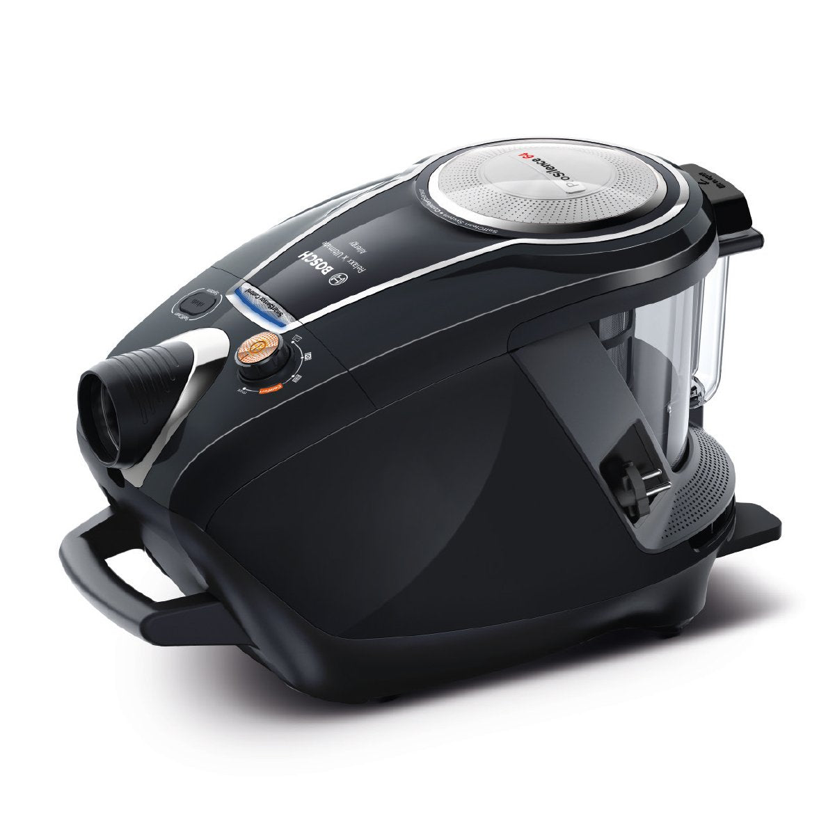Bosch Electroménager Série 8, BGS7MS64, aspirateur traîneau sans Sac ProSilence, extrêmement Silencieux, Technologie SensorBagless et système de Nettoyage Intelligent du Filtre, Noir