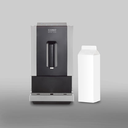 CASO Café Crema Touch Machine à café automatique design avec tuyau et réservoir à lait, broyeur conique réglable en continu, prêt à l'emploi, toutes les spécialités de café par toucher, noir, acier