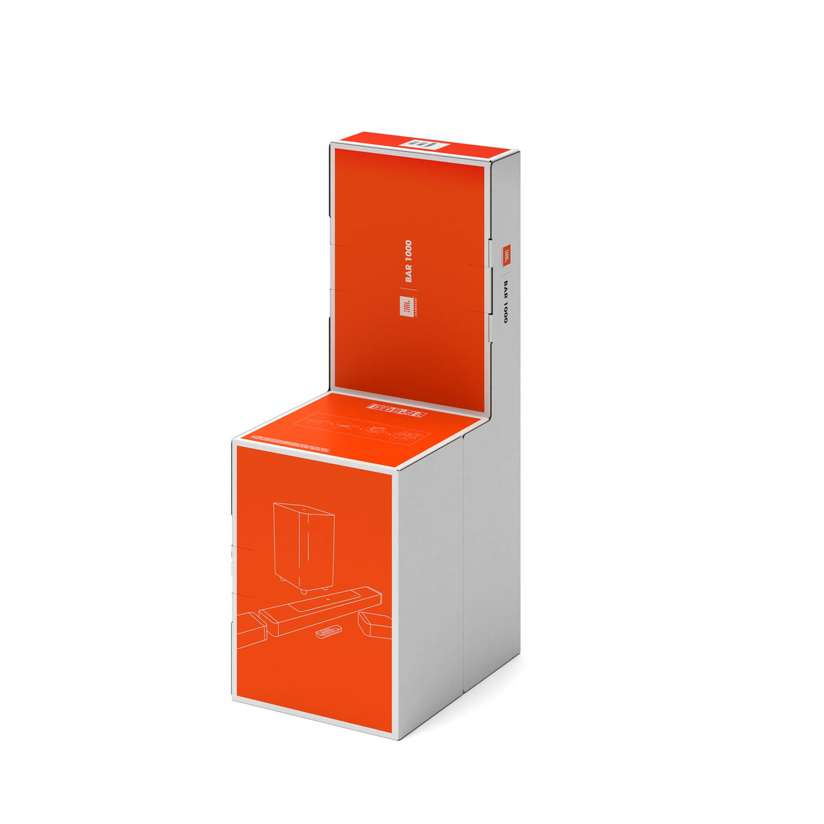 JBL Bar 1000, barre de son avec ses haut-parleurs et son caisson de basses sans fil, Son surround 3D Dolby Atmos, DTS:X et MultiBeam, connexion WiFi, Bluetooth, Alexa MRM, 880 W