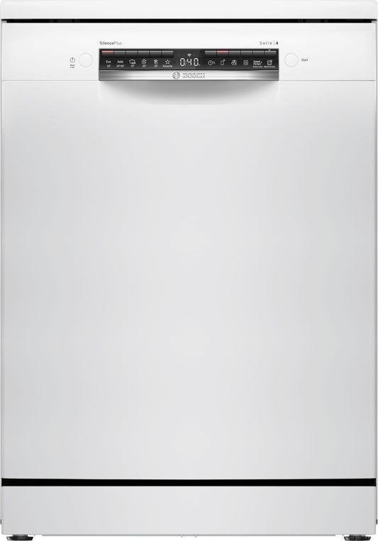 Bosch SMS4EMW01F, Série 4, Lave-vaisselle 60 cm, Pose libre, Blanc