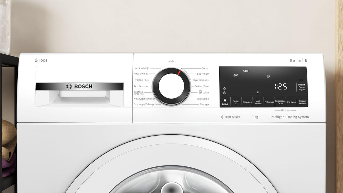 Bosch WGG244F1FR, Série 6, Lave-linge Pose-libre, 9 kg, 1400 trs/min, Blanc