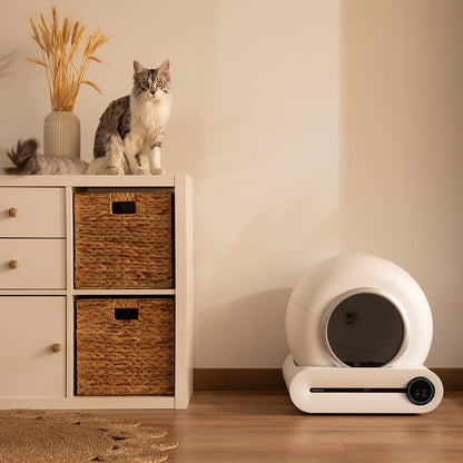 Cecotec Bac à Litière Autonettoyant pour Chats Pumba 8500 CleanKitty Smart. Triple Système de Désodorisation, Contrôle Via WiFi et Écran, Silencieux et Sûr avec Capteur Infrarouge, Bac de 65L