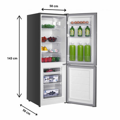 GEDTECH Réfrigérateur combiné congélateur bas 173L GCB173SL - Silver - Hauteur 143cm