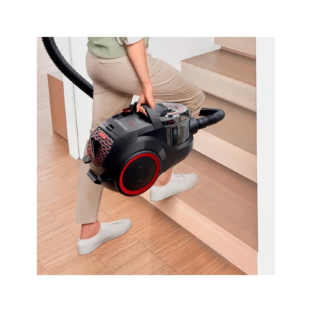 Bosch Série 4, aspirateur sans Sac, BGC21POW1, ProPower, Brosse Turbo Incluse, Filtre HEPA13 Lavable, Technologie Power AirCycle, Noir