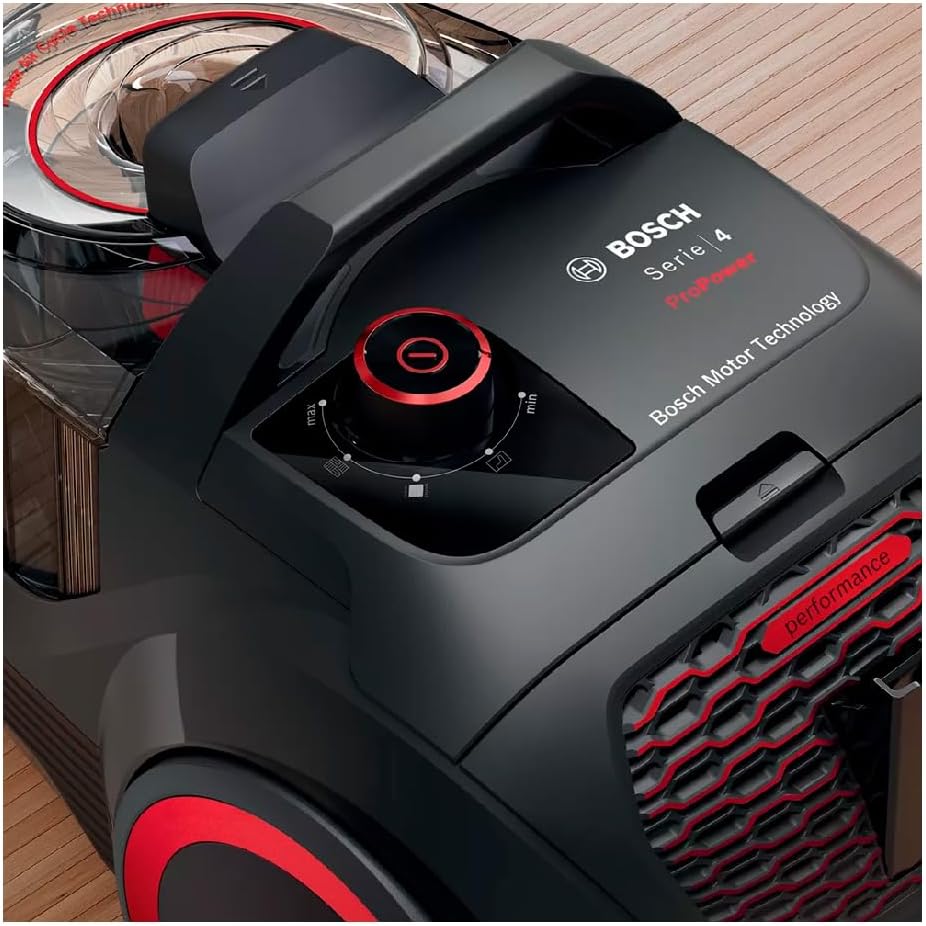 Bosch Série 4, aspirateur sans Sac, BGC21POW1, ProPower, Brosse Turbo Incluse, Filtre HEPA13 Lavable, Technologie Power AirCycle, Noir