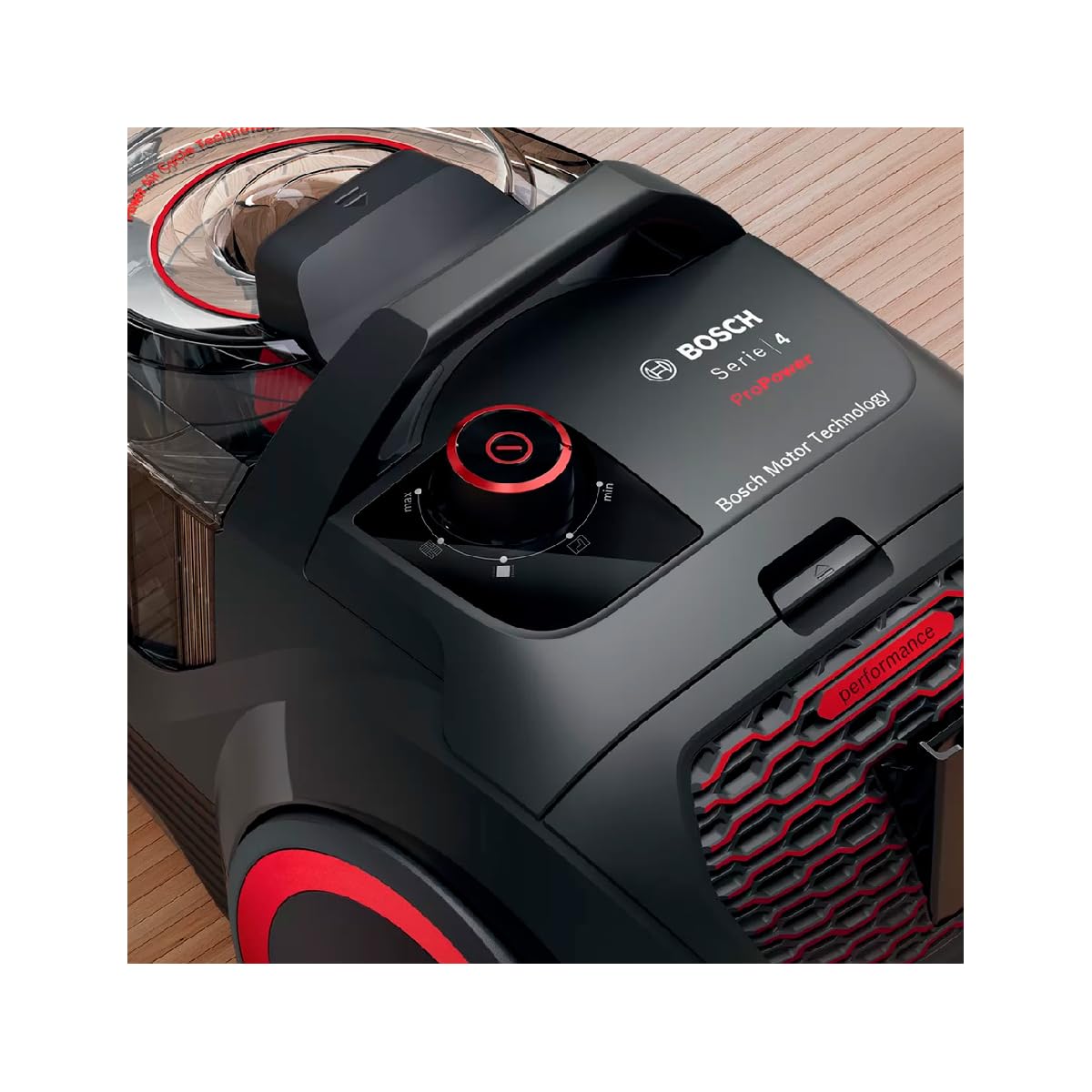 Bosch Série 4, aspirateur sans Sac, BGC21POW1, ProPower, Brosse Turbo Incluse, Filtre HEPA13 Lavable, Technologie Power AirCycle, Noir