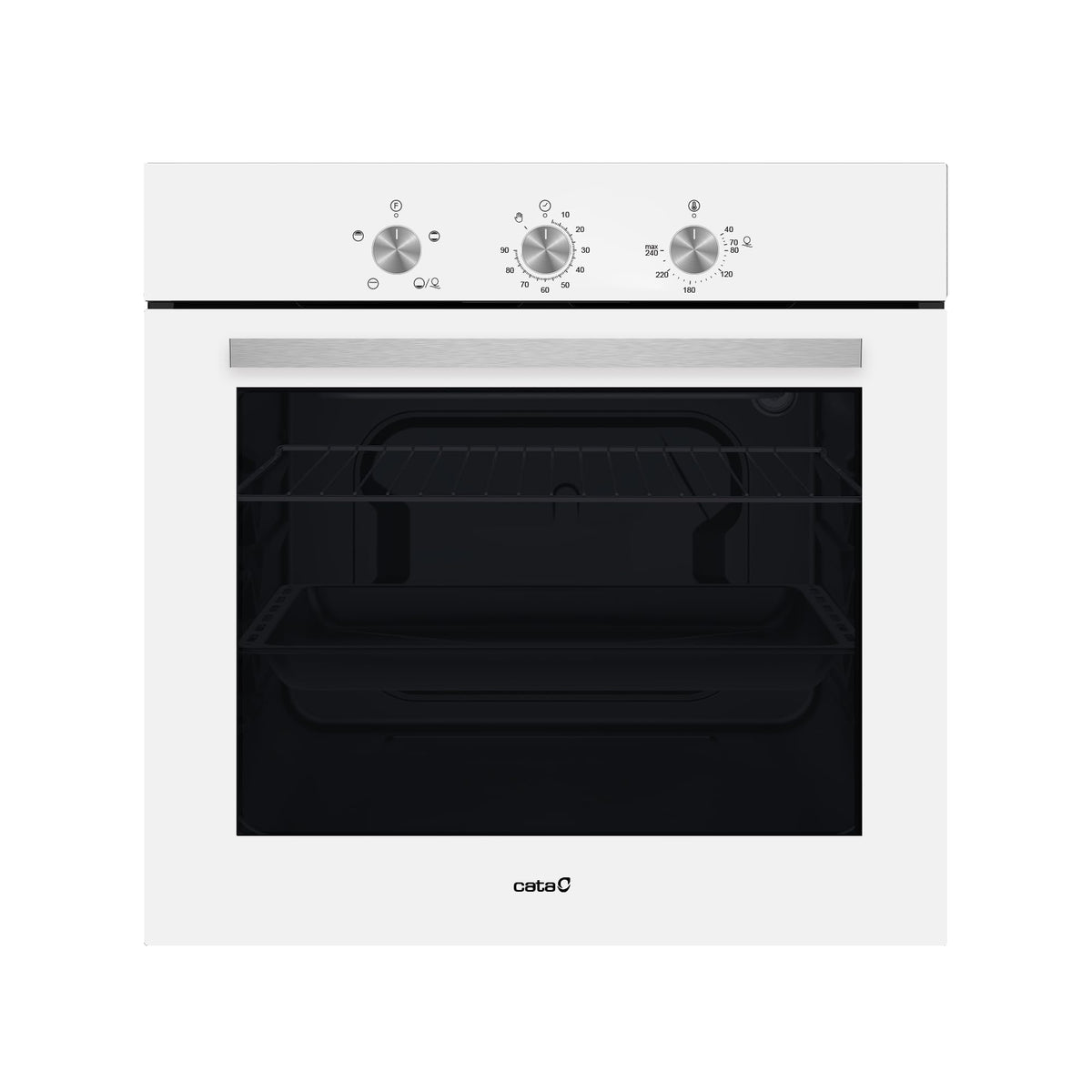 Cata Four statique SES 6204 WH avec 4 fonctions Programmateur de cuisson mécanique avec capacité 66 L Largeur 60 cm Blanc