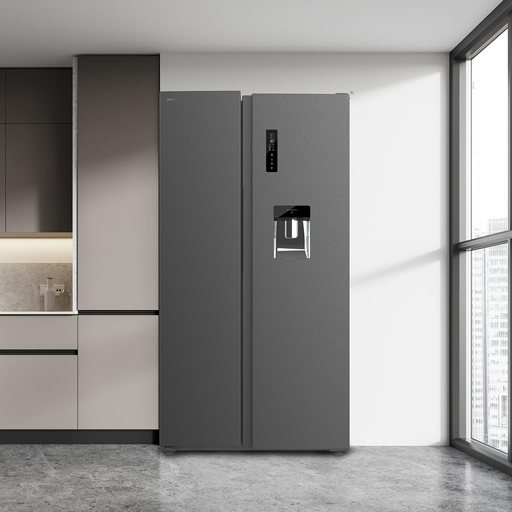 Cecotec American Refrigerator Bolero CoolMarket SBS 559 Dark E. 559L, 177 cm X 90 cm, Class E, Multi Air Flow System, Total No frost, Inverter plus motor.