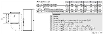 Bosch KGV33VWEAS, Série 4, Réfrigérateur congélateur, Pose libre, 176 x 60 cm, 195 L / 94 L, Blanc