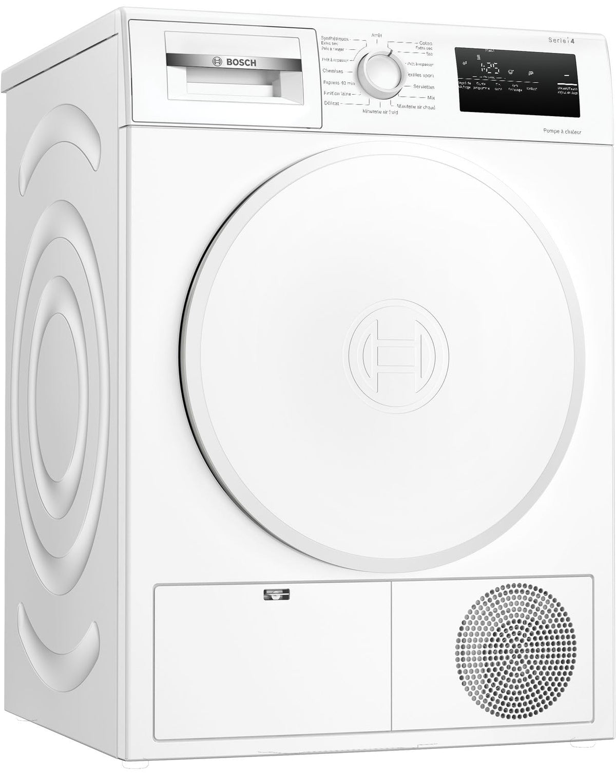 Bosch WTH8300DFR, Série 4, Sèche linge, Pompe à chaleur, 8 kg, Blanc