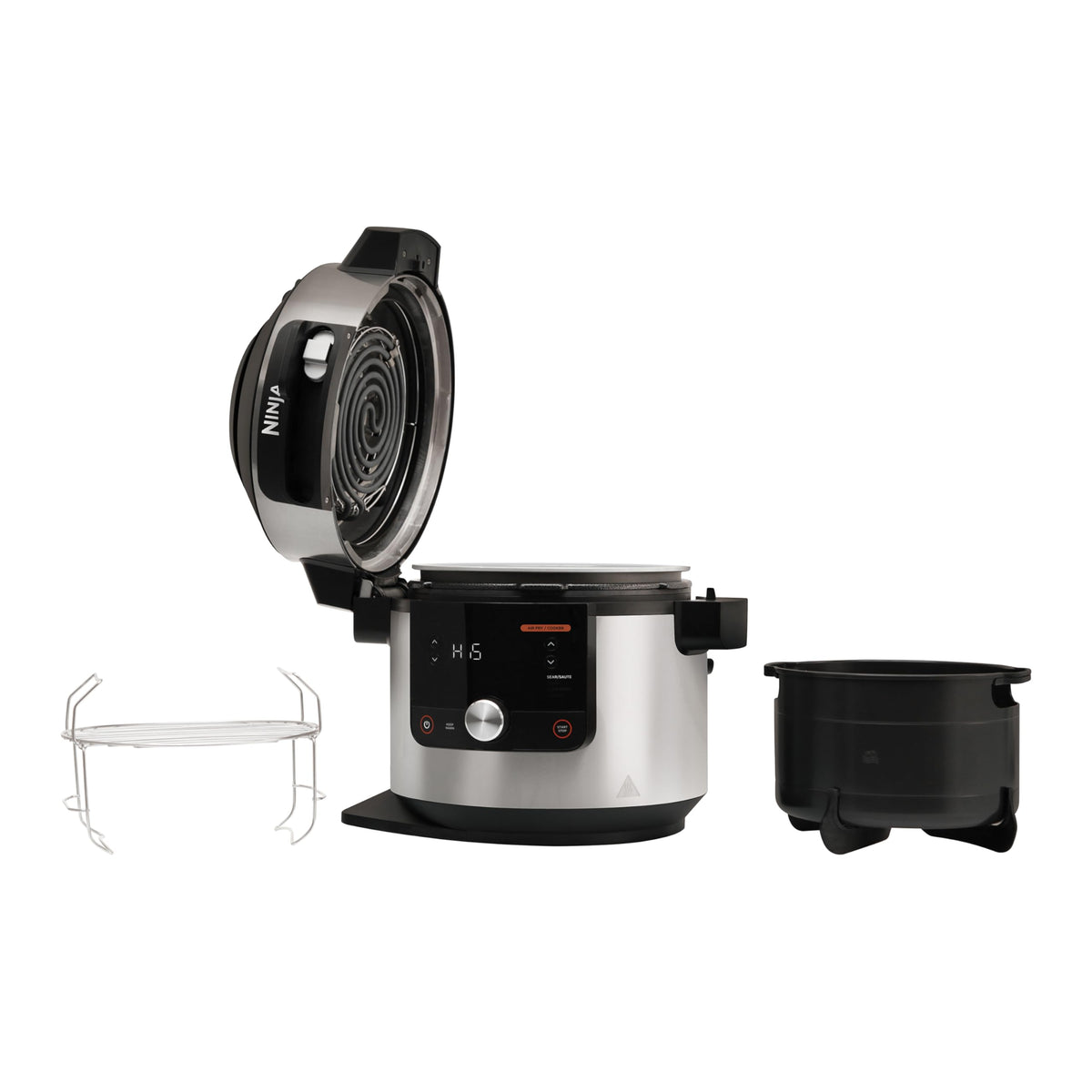 Ninja Multicuiseur Foodi MAX Air Fryer, SmartLid, 12 fonctions de cuisson, 7.5L, Autocuiseur 12 en 1, Cuisson sous pression, Friture à l'air, Cuisson lente et plus, Acier inoxydable, OL650EU