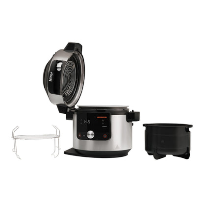 Ninja Multicuiseur Foodi MAX Air Fryer, SmartLid, 12 fonctions de cuisson, 7.5L, Autocuiseur 12 en 1, Cuisson sous pression, Friture à l'air, Cuisson lente et plus, Acier inoxydable, OL650EU