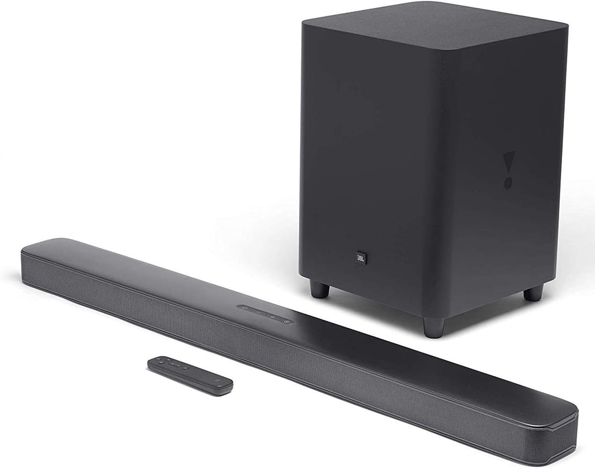 JBL 5.1 ÔøΩ Barre de son avec caisson de basses et hauts-parleurs sans fil ÔøΩ Connection 4K par arc HDMI ou cÔøΩble optique ÔøΩ Bluetooth 4.2 ÔøΩ Couleur : Noir