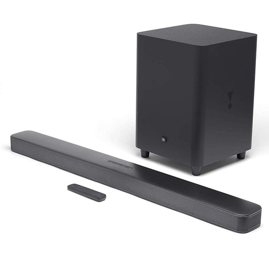 JBL 5.1 ÔøΩ Barre de son avec caisson de basses et hauts-parleurs sans fil ÔøΩ Connection 4K par arc HDMI ou cÔøΩble optique ÔøΩ Bluetooth 4.2 ÔøΩ Couleur : Noir