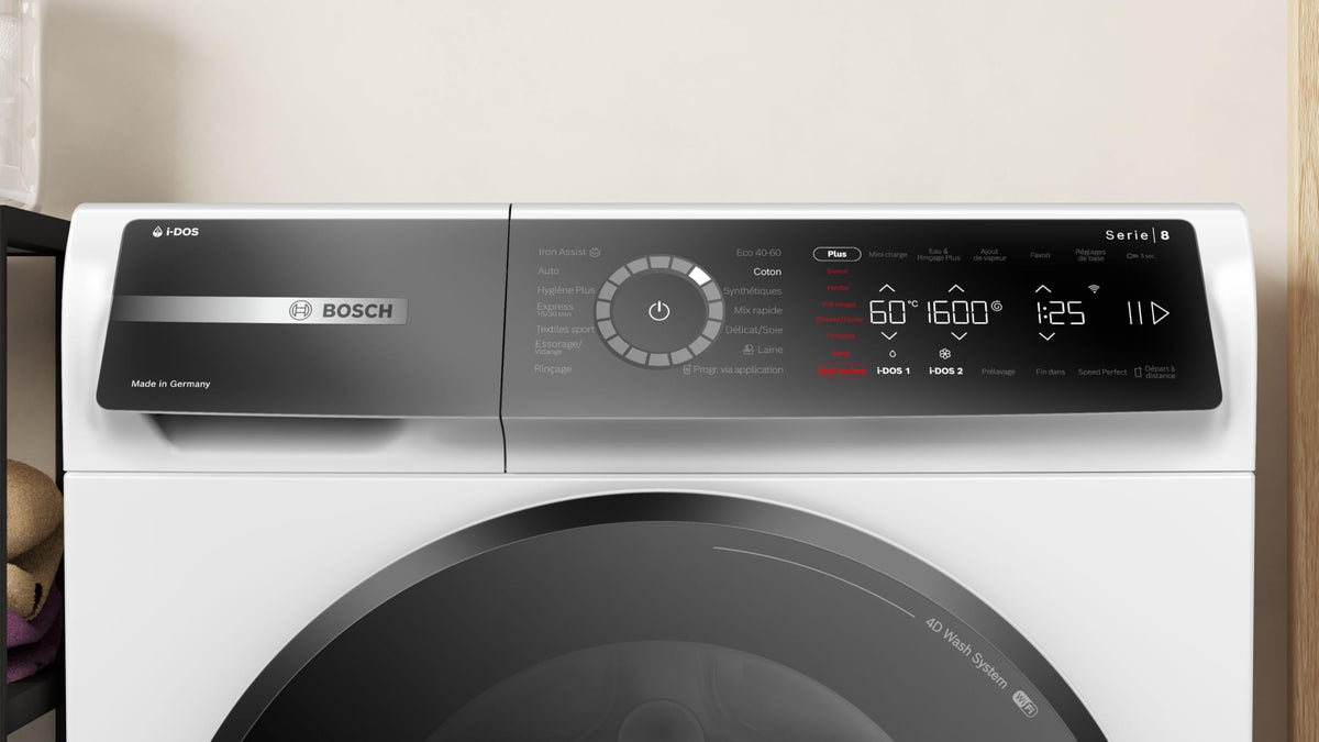 Bosch WGB256A2FR, Série 8, Lave-linge front, 10 kg, 1600 trs/min, Blanc