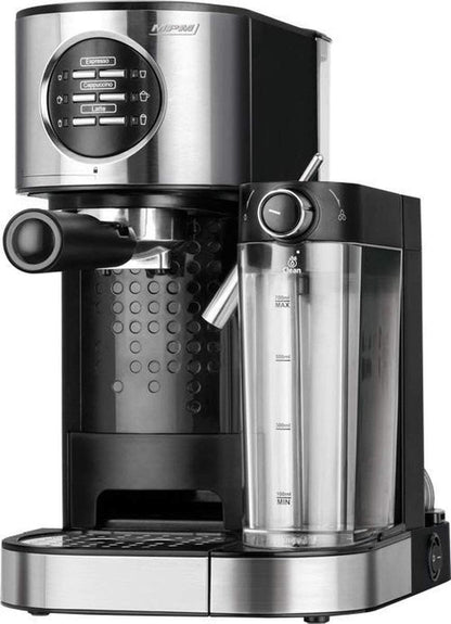 MPM MKW-07M Cafetière expresso 15 bars pour café expresso et cappuccino, réservoir chauffant lait 0,7 litres, chauffe tasses, finition acier inoxydabl