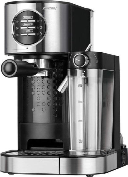 MPM MKW-07M Cafetière expresso 15 bars pour café expresso et cappuccino, réservoir chauffant lait 0,7 litres, chauffe tasses, finition acier inoxydabl