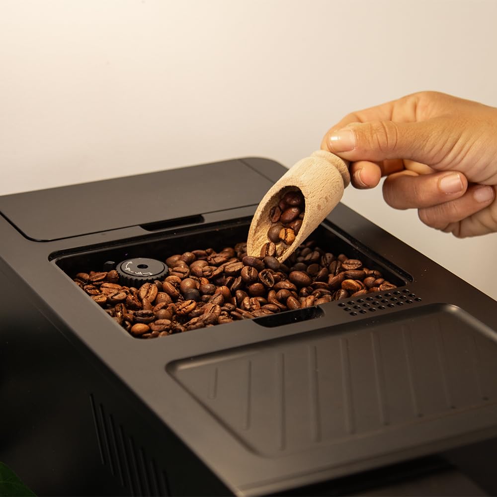 Cecotec Machine a Cafe Grain Cremmaet Compactccino Black Rose.19 barres,Thermoblock, Grains de café fraîchement moulus avec Plug&Play,Réservoir de café de 150gr avec moulin, 1,1 L d'eau,400ml de lait