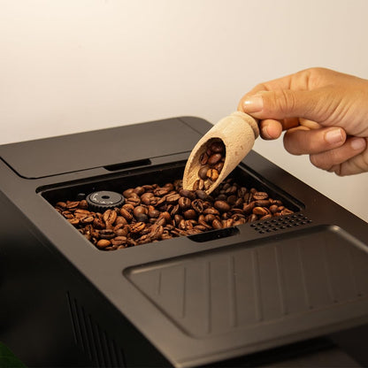 Cecotec Machine a Cafe Grain Cremmaet Compactccino Black Rose.19 barres,Thermoblock, Grains de café fraîchement moulus avec Plug&Play,Réservoir de café de 150gr avec moulin, 1,1 L d'eau,400ml de lait