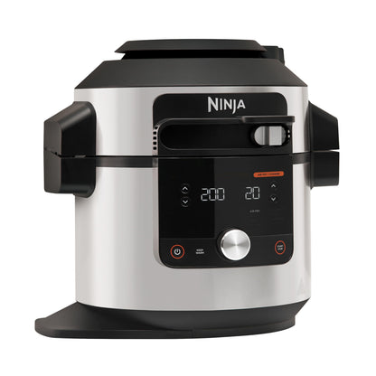 Ninja Multicuiseur Foodi MAX Air Fryer, SmartLid, 12 fonctions de cuisson, 7.5L, Autocuiseur 12 en 1, Cuisson sous pression, Friture à l'air, Cuisson lente et plus, Acier inoxydable, OL650EU