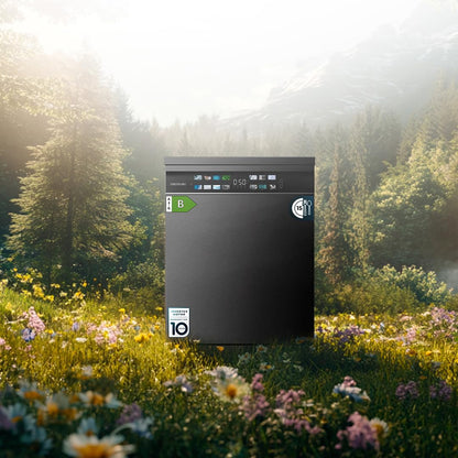 Cecotec Lave-vaisselle 60cm Bolero Aguazero 6700 Dark B Lave-vaisselle foncé, 15 couverts, Classe B, Moteur Inverter Plus, O2 Dry, Lavage Double Zone,