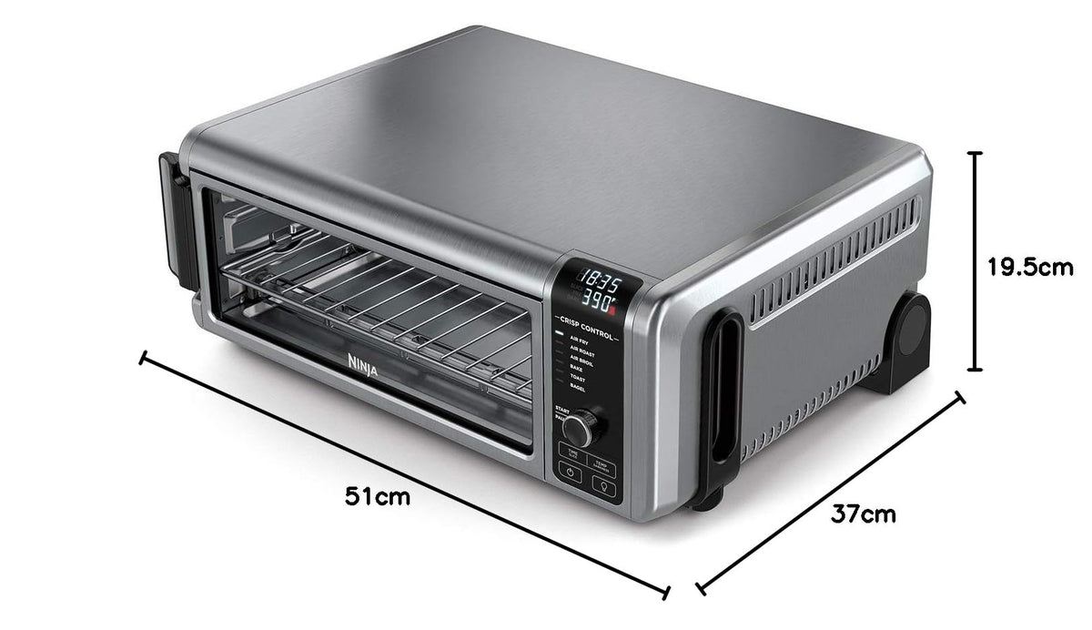 Ninja Foodi Four Multifonctions 8-en-1, Mini four portable, surfaces de travail, four multifonctions avec 8 fonctions de cuisson ; Air Fry, Rôtir, Griller, Cuire et plus encore. Argent/Noir SP101EU