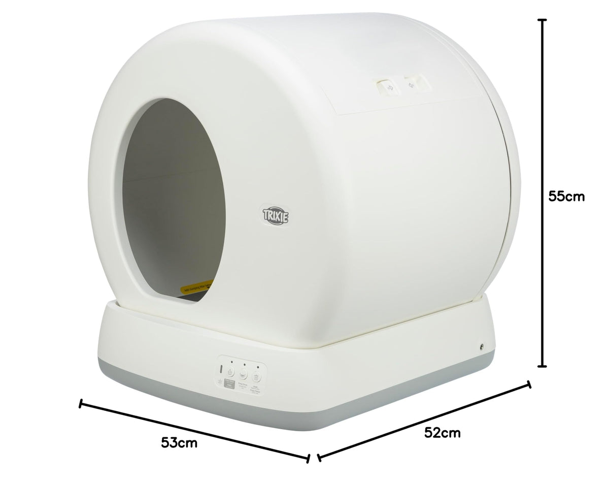 TRIXIE "Bac à Litière Autonettoyant, Nettoyage Automatique, pour Chats à Partir de 1,5 kg/4 Mois, Plastique, 53 × 55,5 × 52 cm, Blanc - 40040