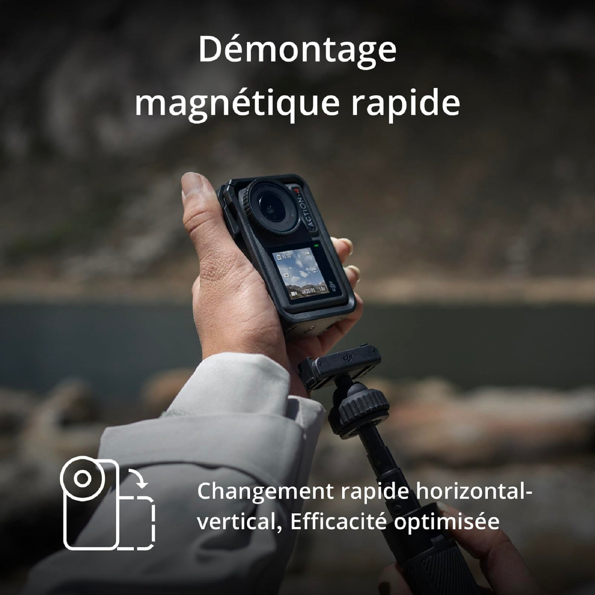 DJI Bundle Osmo Action 4 Essentiel - Caméra d’Action étanche 4K/120 IPS avec capteur 1/1,3 Pouce, des Images saisissantes en Basse lumière, des Couleurs D-Log M 10 Bits, Batterie 1 770 mAh prolongée