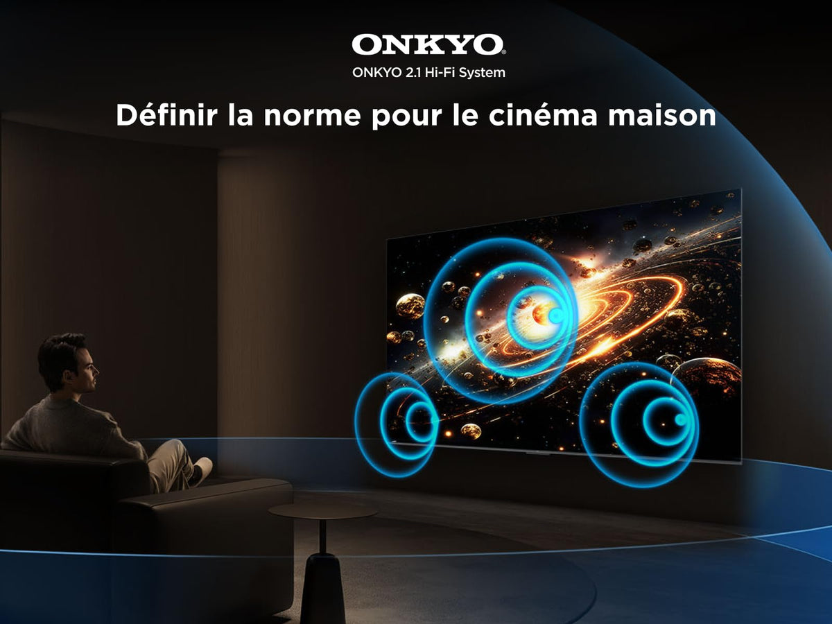 TCL 65Q6C QD-Mini LED TV, 4K HDR Premium 1000nits, Smart TV alimenté par Google (Dolby Vision IQ et Atmos, système Audio Onkyo 2.1, Motion Clarity Pro 144Hz, contrôle Vocal Mains Libres)
