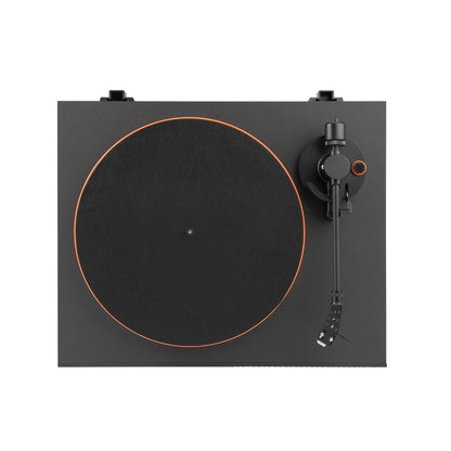 JBL Spinner BT, Platine Bluetooth avec AptX-HD, design dynamique, porte-cellule amovible, plateau en aluminium et entraînement par courroie, cellule magnétique mobile préinstallée, noir et orange