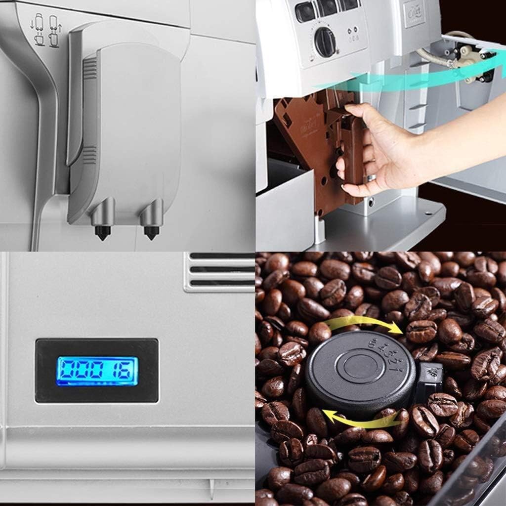 QJRGUY Machines Italien, Maison Automatique Petite Machine à Grains café en Mousse de Lait Intelligent 350 mm Argent intéressant