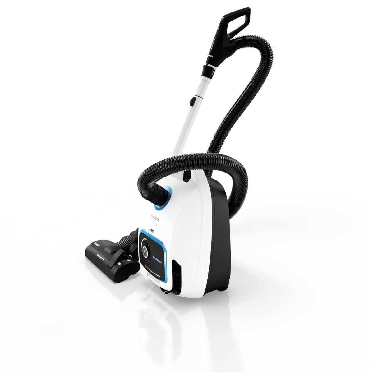 Bosch Electroménager, Série 6, ProSilence BGB6SIL1, aspirateur traîneau avec sac, niveau sonore de 66 dB(A), filtre hygiénique HEPA, moteur puissant, blanc