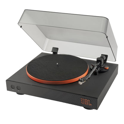 JBL Spinner BT, Platine Bluetooth avec AptX-HD, design dynamique, porte-cellule amovible, plateau en aluminium et entraînement par courroie, cellule magnétique mobile préinstallée, noir et orange