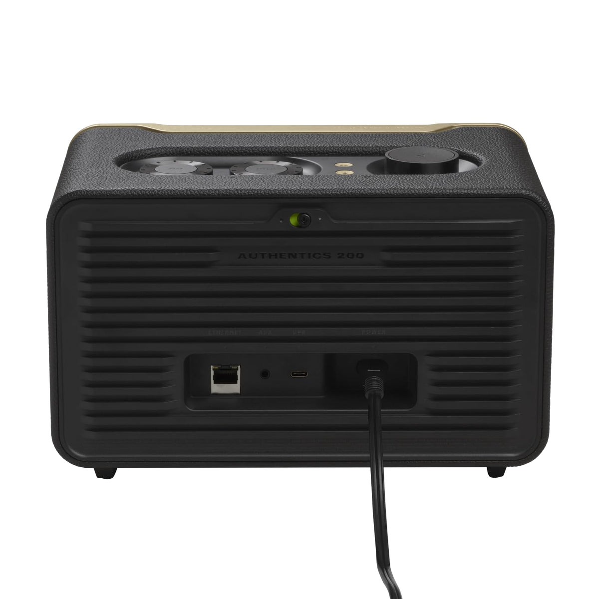 JBL Authentics 200 Enceinte Smart Home avec WiFi, Bluetooth et assistants vocaux, design rétro, noire
