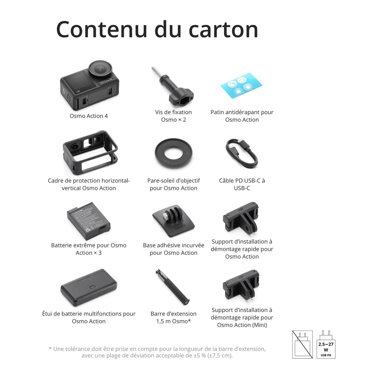 DJI Bundle Osmo Action 4 Aventure - Caméra étanche 4K/120 IPS, capteur 1/1,3 Pouce, D-Log M 10 Bits, FOV Ultra Large 155º, Jusqu’à 7 Heures 30 Min avec Trois Batteries supplémentaires pour vlogging